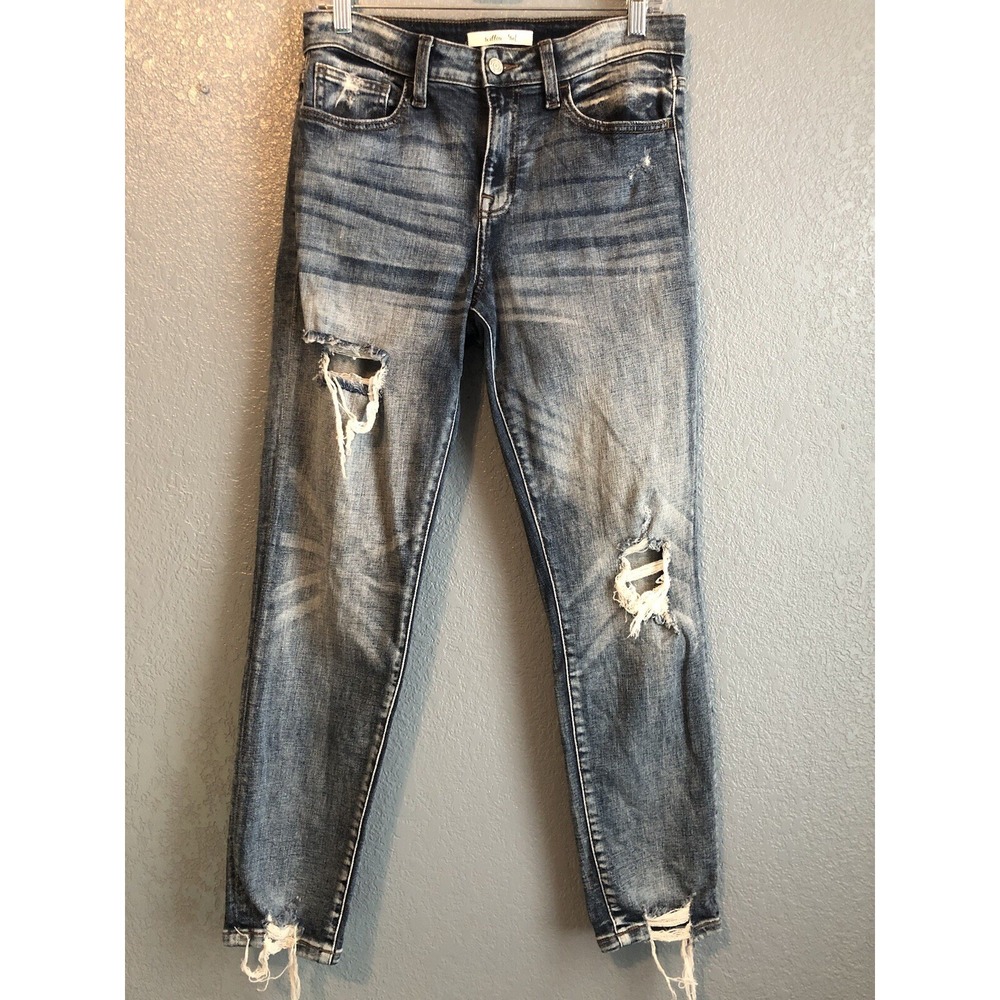 Willow Root Womens Denim 28 Actual 30 Blue The Everyday Jean Distressed Straight